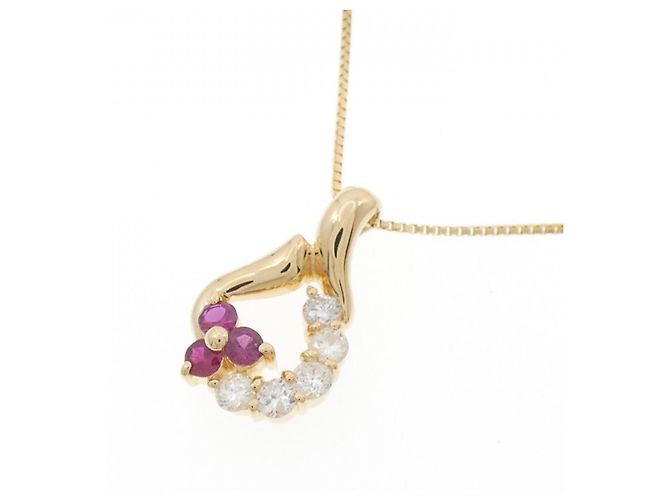 Autre Marque Collana con rubino e diamanti Au750 D'oro - vista 3