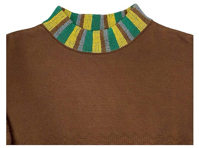 Christian Dior Wollpullover Braun Grün Gelb - Ansicht 7