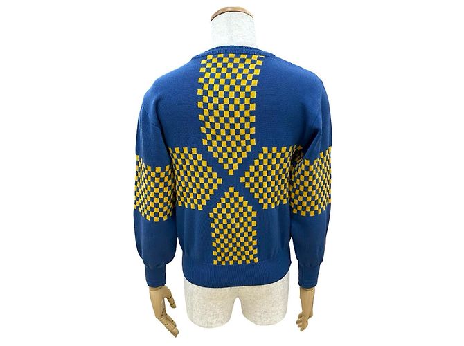 Christian Dior Wollstricktop Blau Gelb - Ansicht 3