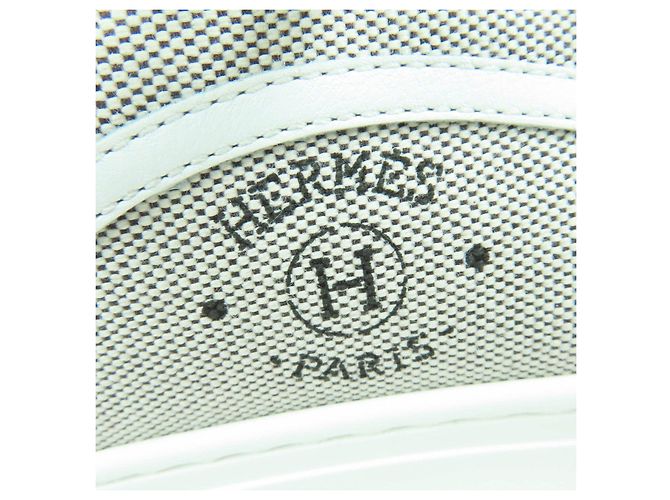 Hermès Sneakers in pelle Hermes Marrone Bianco - vista 8