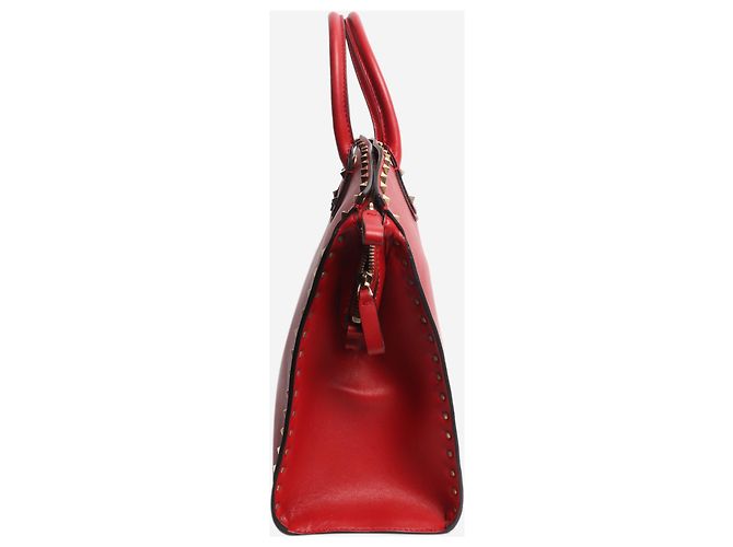 Valentino Borsa a mano Red rockstud in pelle Rosso - vista 2