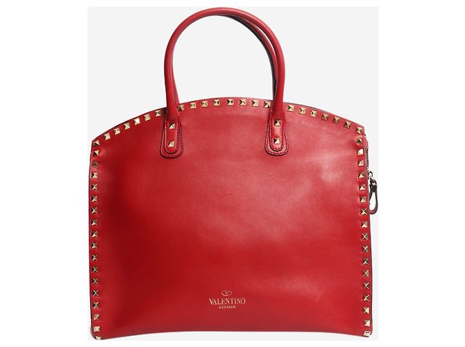 Valentino Borsa a mano Red rockstud in pelle Rosso - vista 3