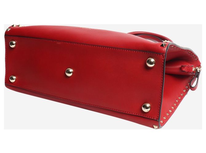 Valentino Borsa a mano Red rockstud in pelle Rosso - vista 4