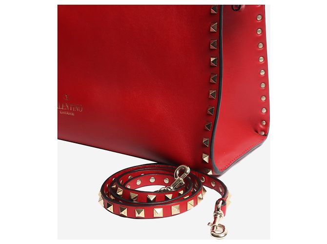 Valentino Borsa a mano Red rockstud in pelle Rosso - vista 5
