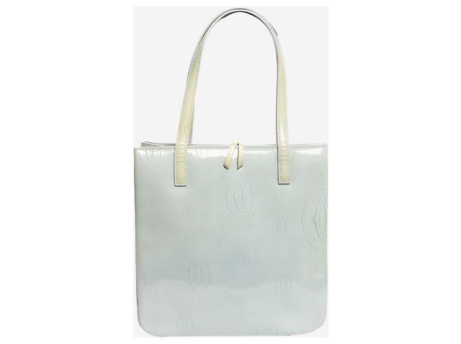 Cartier Mini-Tote-Bag aus hellblauem Lackleder - Ansicht 3