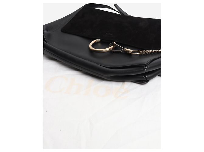Chloé Borsa in pelle scamosciata nera Faye Nero - vista 8