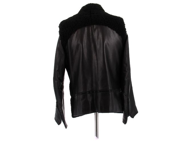 Givenchy Cappotto in shearling e pelle Nero - vista 2