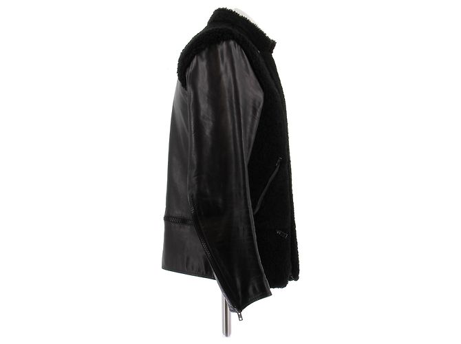 Givenchy Cappotto in shearling e pelle Nero - vista 3