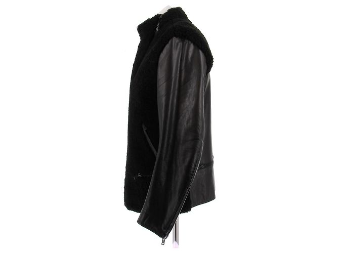 Givenchy Cappotto in shearling e pelle Nero - vista 4