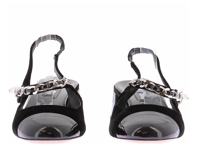 Miu Miu Slingback in velluto nero - vista 3
