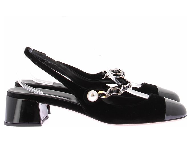 Miu Miu Slingback in velluto nero - vista 4