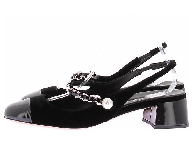 Miu Miu Slingback in velluto nero - vista 5