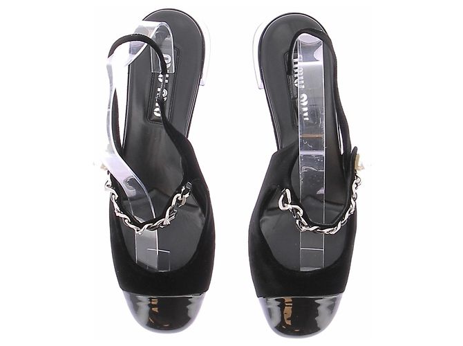 Miu Miu Slingback in velluto nero - vista 6