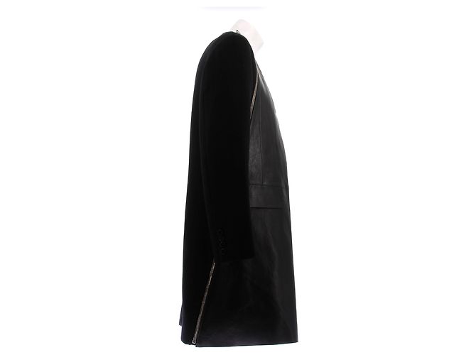 Givenchy Giacca in pelle nera e shearling Nero - vista 3