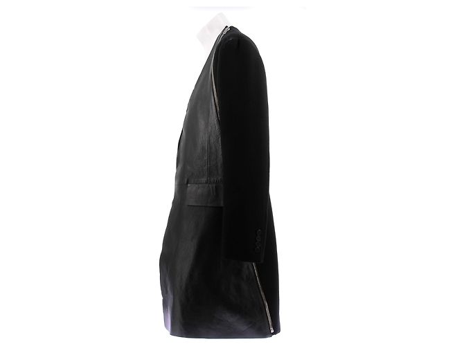 Givenchy Giacca in pelle nera e shearling Nero - vista 4