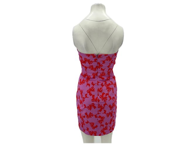 Autre Marque Trägerloses Kleid mit Print Pink - Ansicht 2