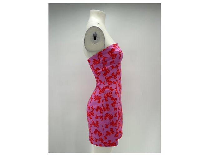 Autre Marque Trägerloses Kleid mit Print Pink - Ansicht 3