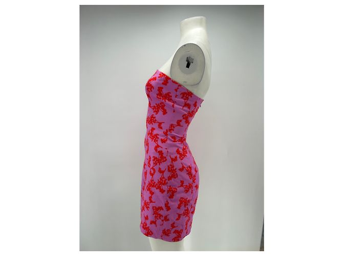 Autre Marque Trägerloses Kleid mit Print Pink - Ansicht 4