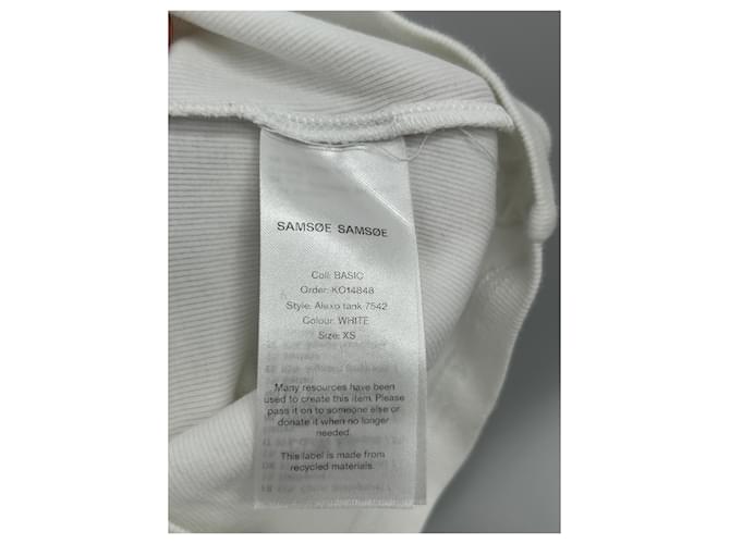 Camiseta de tirantes blanca de algodón Samsoe & Samsoe Blanco - vista 6