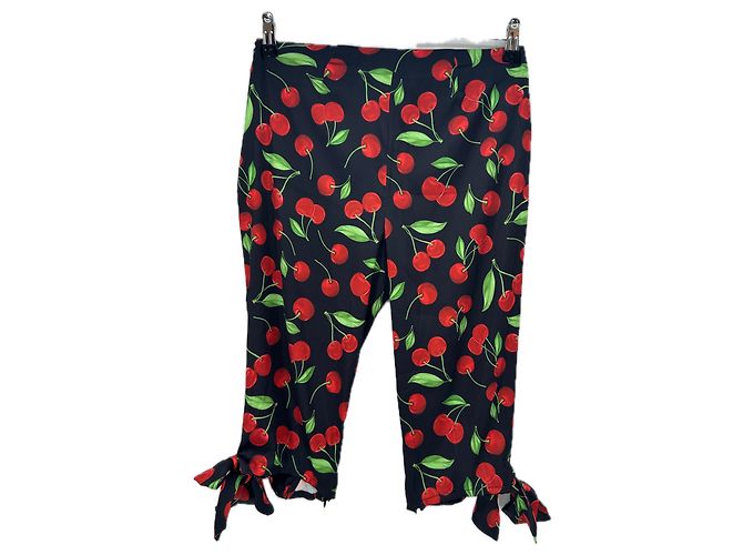 Autre Marque Caprihose mit Kirschmuster Schwarz - Ansicht 2