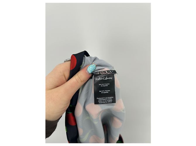 Autre Marque Caprihose mit Kirschmuster Schwarz - Ansicht 4