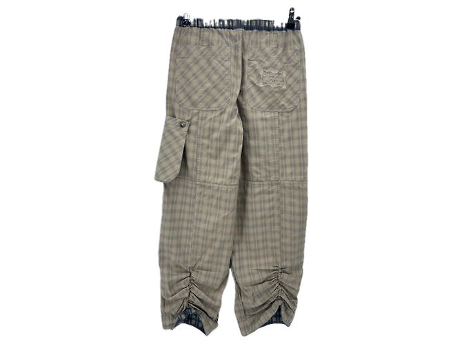 Autre Marque Reversible Karo-Hose Beige - Ansicht 2