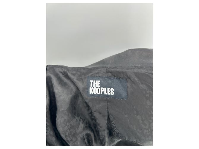 The Kooples Schwarze Lederjacke mit Fransen - Ansicht 5