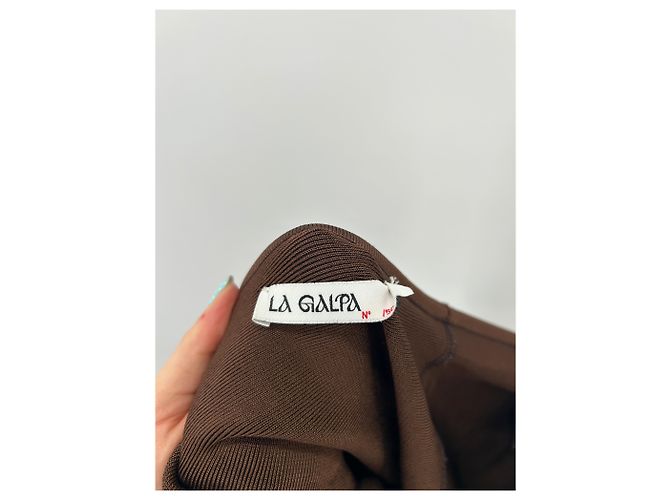 Autre Marque Pantalones LA GALPA marrones de viscosa XS Castaño - vista 3