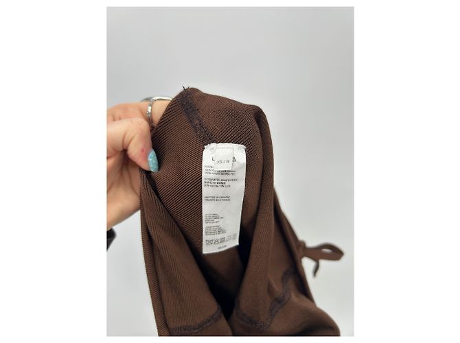 Autre Marque Pantalones LA GALPA marrones de viscosa XS Castaño - vista 4