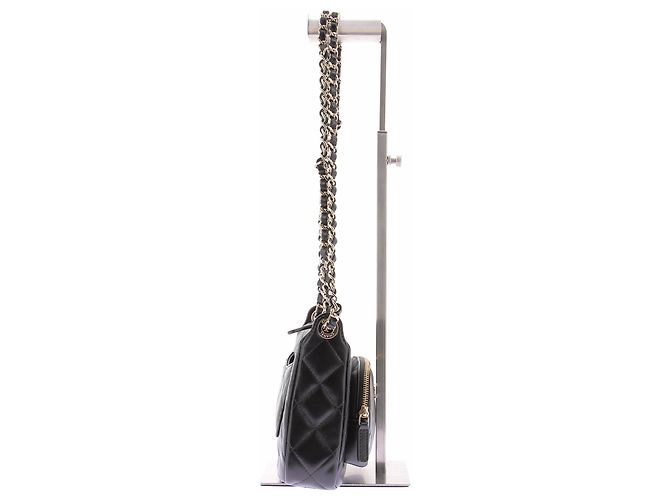 Chanel Gesteppte schwarze Leder-"Camera Bag" - Ansicht 4
