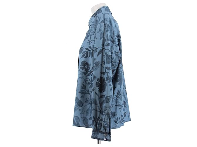 Camisa Leonard estampada azul de algodón - vista 3