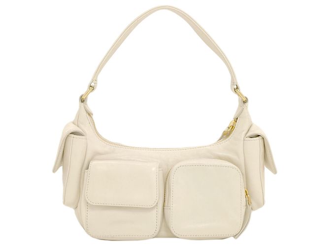 Borsa a tracolla Miu Miu in pelle di vitello bianca Bianco - vista 2