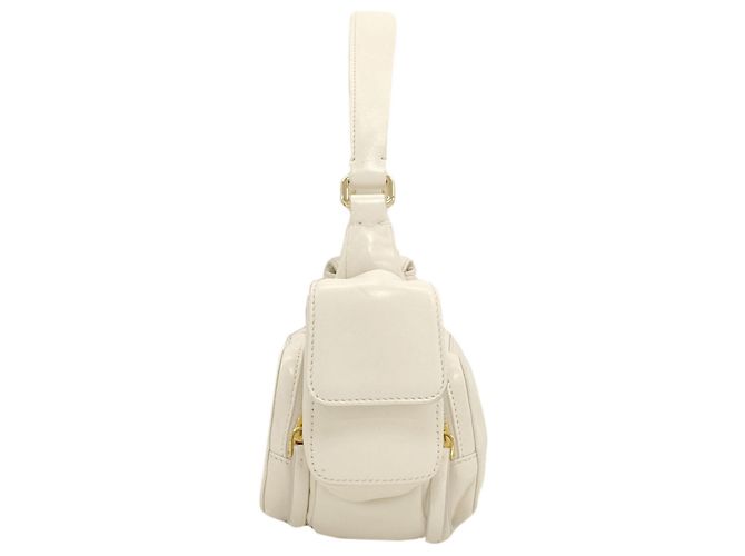 Borsa a tracolla Miu Miu in pelle di vitello bianca Bianco - vista 3