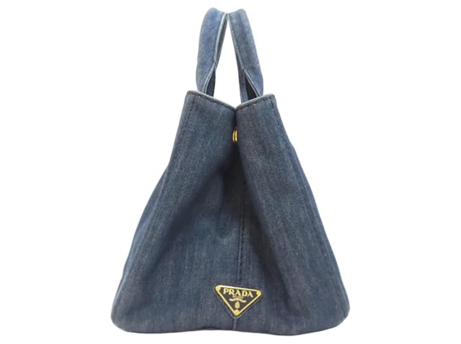 Borsa 2-Way Prada Canapa Blu - vista 3
