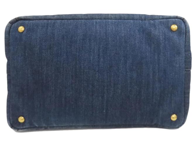 Borsa 2-Way Prada Canapa Blu - vista 4