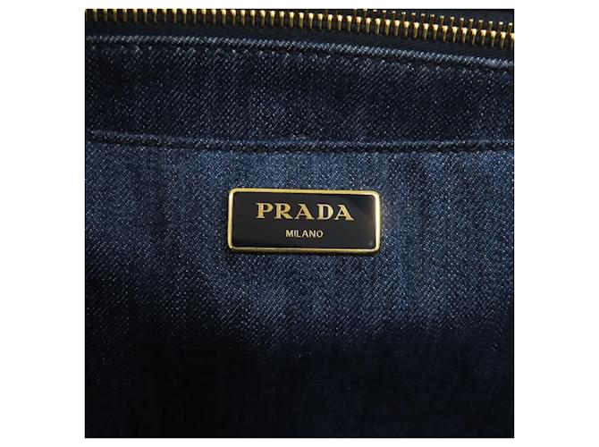 Borsa 2-Way Prada Canapa Blu - vista 6