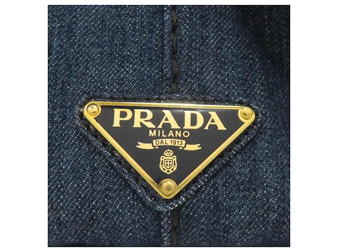 Borsa 2-Way Prada Canapa Blu - vista 8