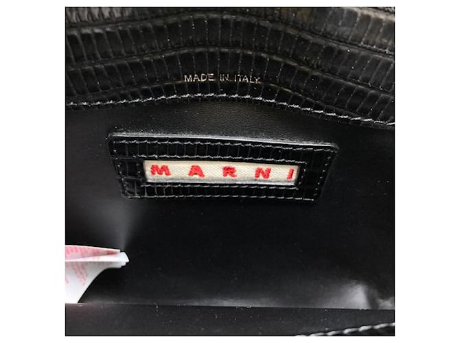 Borsa a tracolla Marni Trunk Reverse Embossed Leather Nero - vista 6