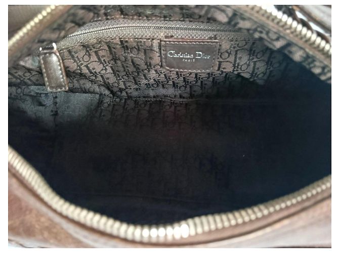 Borsa a tracolla Dior Flight in pelle marrone - vista 12
