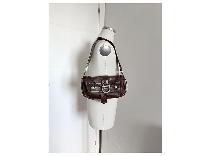 Borsa a tracolla Dior Flight in pelle marrone - vista 15