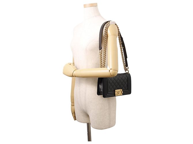 Borsa Chanel Boy Small Matelassé Nera Nero - vista 4