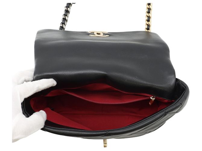 Borsa a tracolla con catena Chanel CHANEL19 Nero - vista 5