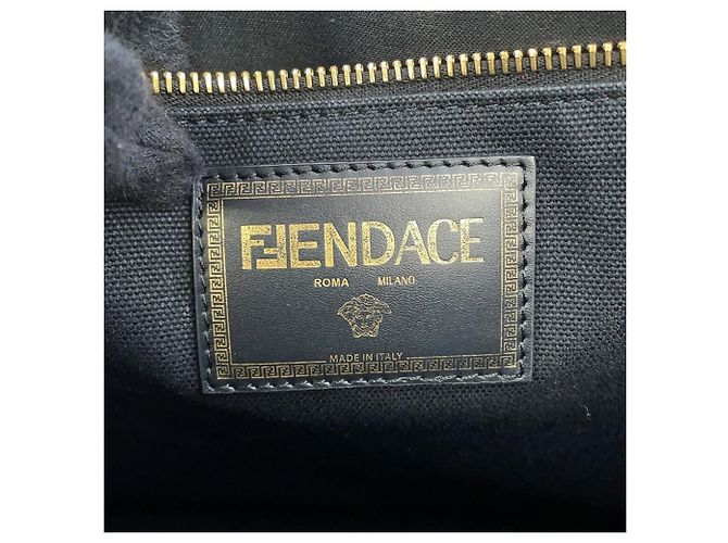 Fendi Tote Bag - Versace Kooperation Schwarz Golden - Ansicht 17