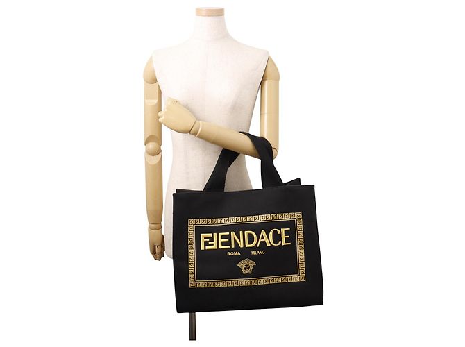 Fendi Tote Bag - Versace Kooperation Schwarz Golden - Ansicht 4