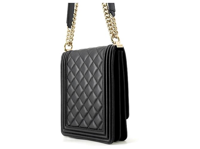 Borsa a tracolla Chanel Boy in agnello Nero - vista 2