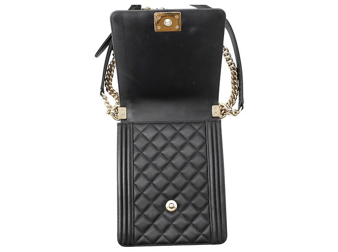 Borsa a tracolla Chanel Boy in agnello Nero - vista 6