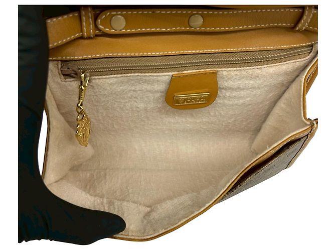 Mini bolsa de ombro em couro Gucci Vintage Micro GG Logo Marrom - vista 9