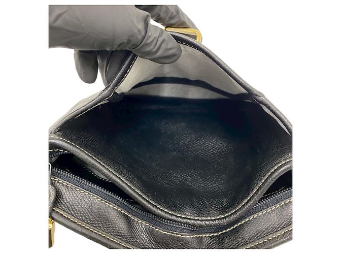 Borsa a tracolla in pelle con logo Anagram in rilievo Loewe Nero - vista 10
