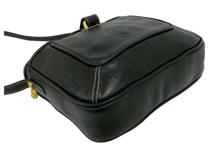 Borsa a tracolla in pelle con logo Anagram in rilievo Loewe Nero - vista 7