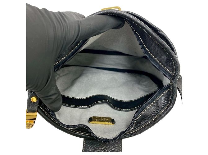 Borsa a tracolla in pelle con logo Anagram in rilievo Loewe Nero - vista 9
